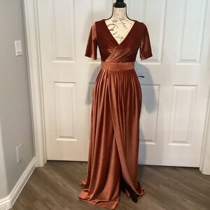 Loyeloy Women Formal Dress, Size M, Color Brown